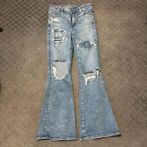 American Eagle Super Hi-Rise Flare Jeans - Size 10